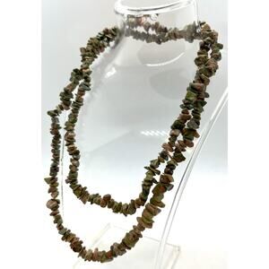 Unakite chips infinite necklace